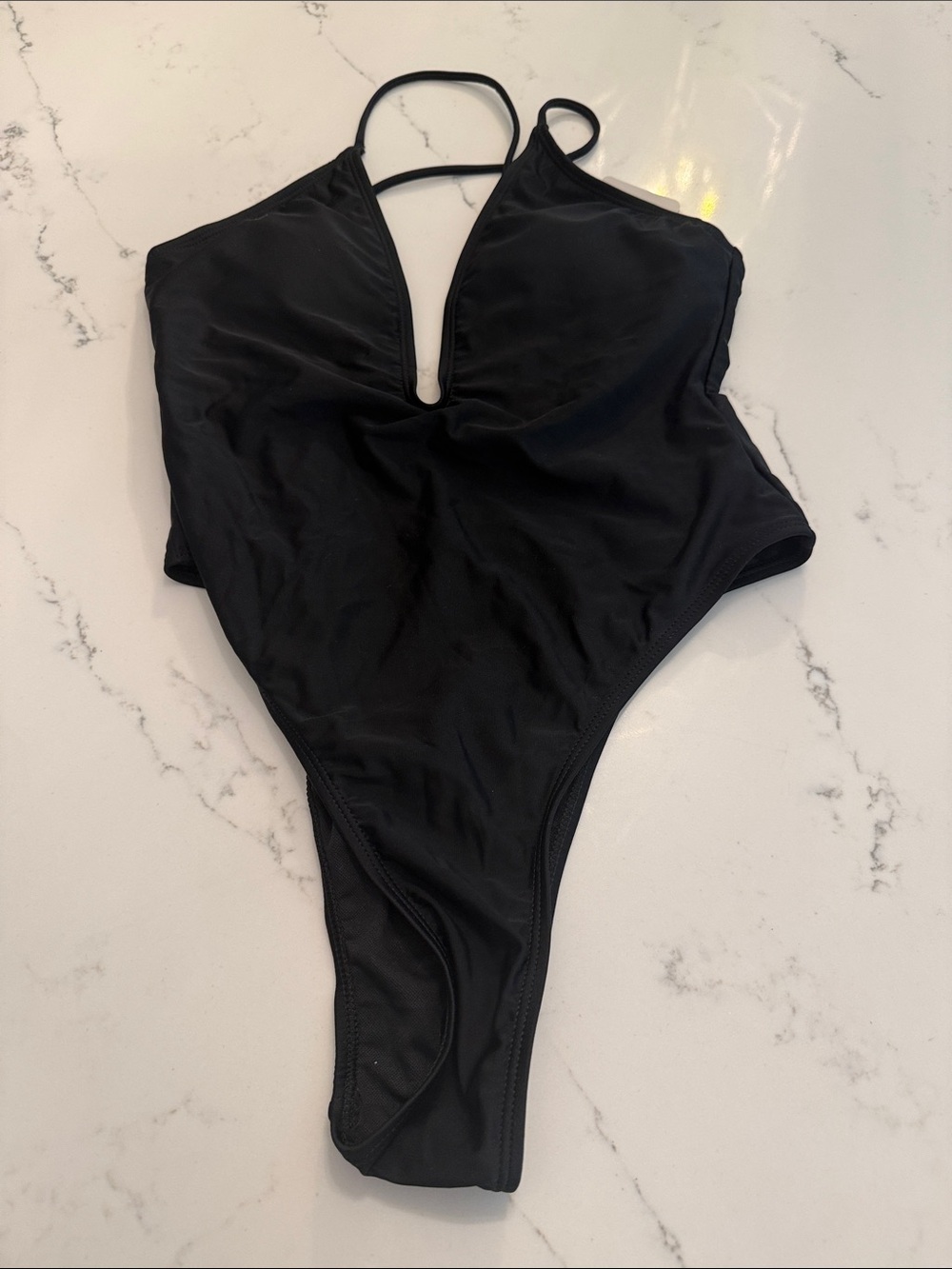 Classic Black One-Piece Swimsuit Size Medium